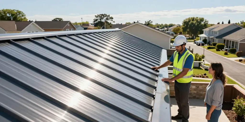 Standing seam metal roof installation showcasing quality and craftsmanship with metal roof panels.