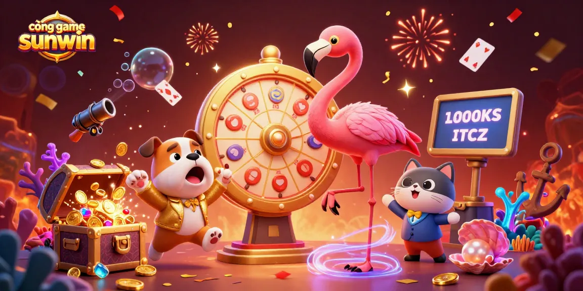 Spin and win at cổng game sunwin with exciting 3D illustrations featuring colorful gems and dynamic game elements.